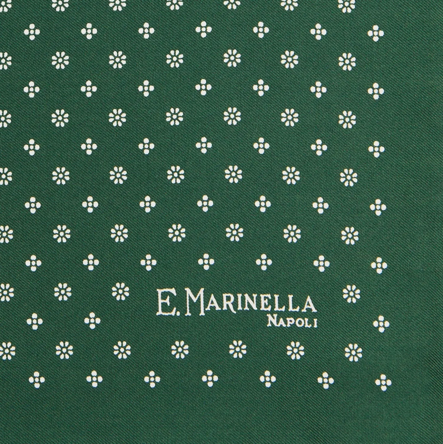 POCHETTE DA TASCHINO IN SETA STAMPATA A MANO VERDE SCURO Macrofantasia fiore
