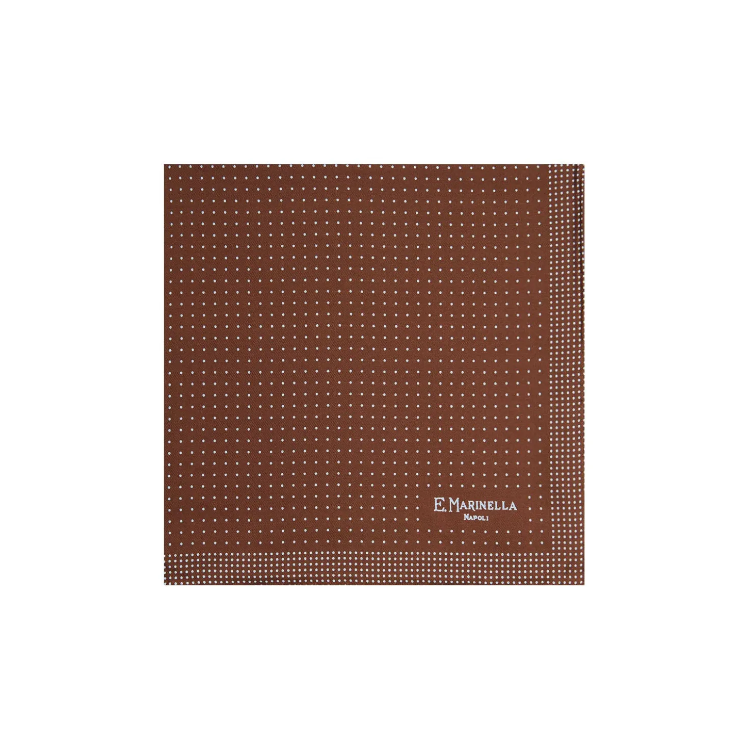 POCHETTE DA TASCHINO IN SETA STAMPATA A MANO MARRONEPois