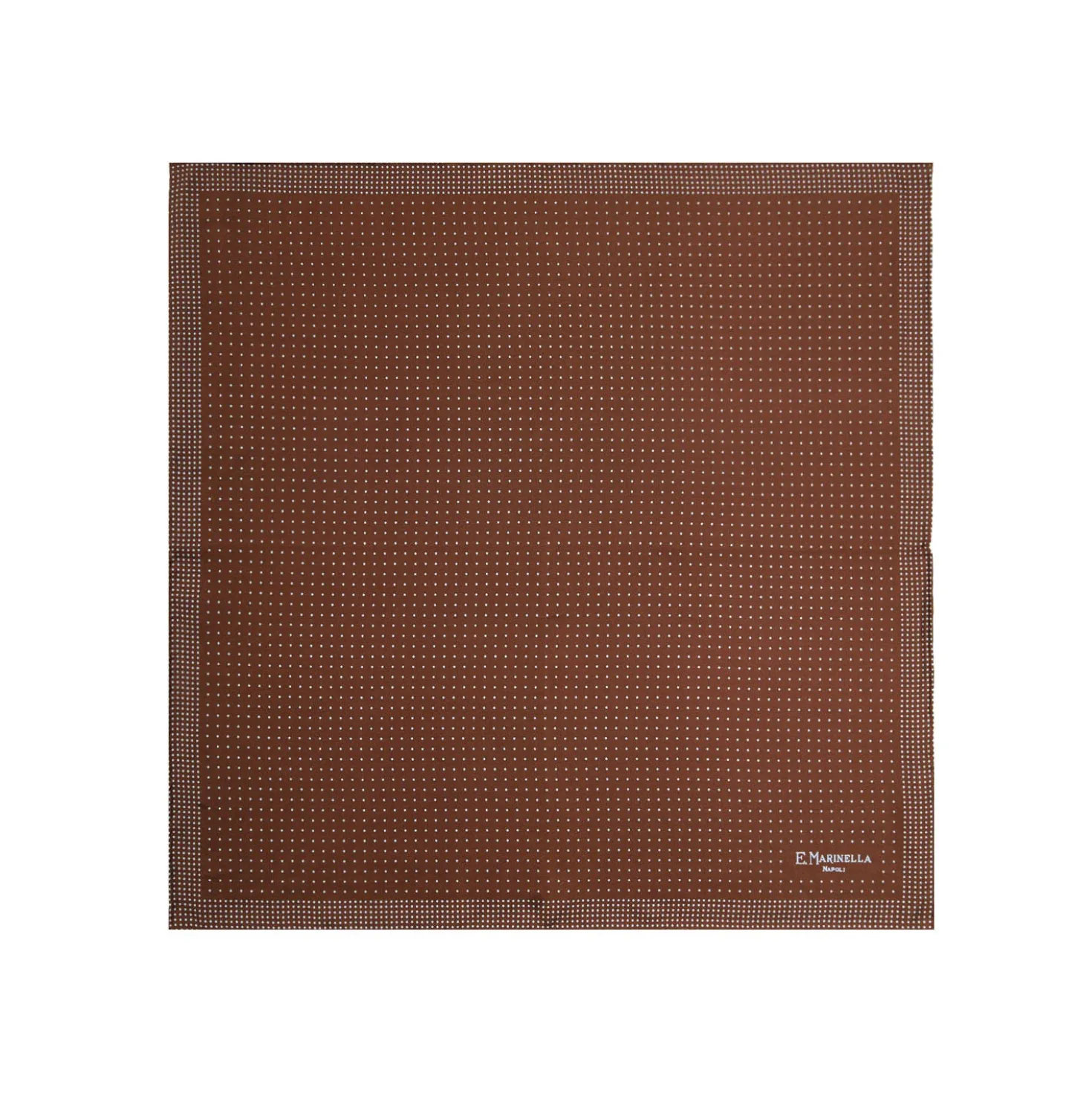 POCHETTE DA TASCHINO IN SETA STAMPATA A MANO MARRONEPois
