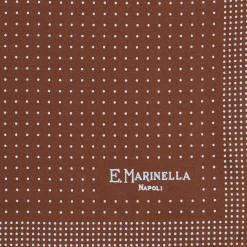 POCHETTE DA TASCHINO IN SETA STAMPATA A MANO MARRONEPois