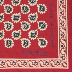 POCHETTE DA TASCHINO IN SETA STAMPATA A MANO BORDEAUX Fantasia archivio 1931