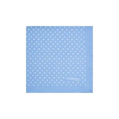 POCHETTE DA TASCHINO IN SETA STAMPATA A MANO AZZURRA Microfantasia fiore