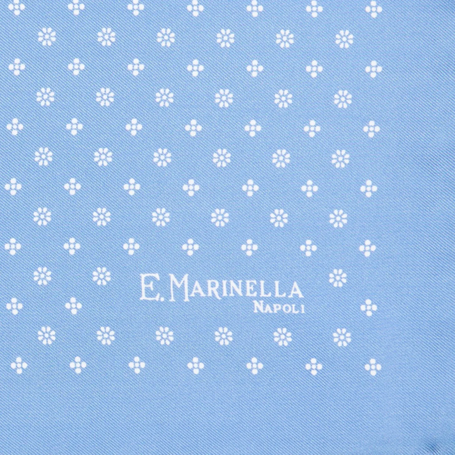 POCHETTE DA TASCHINO IN SETA STAMPATA A MANO AZZURRA Microfantasia fiore