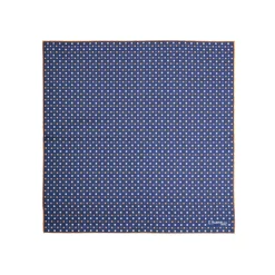 POCHETTE DA TASCHINO IN SETA STAMPATA A MANO BLU Microfantasia fiore