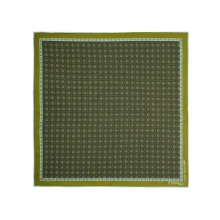 POCHETTE DA TASCHINO IN SETA STAMPATA A MANO VERDE OLIVA Fantasia archivio 1971