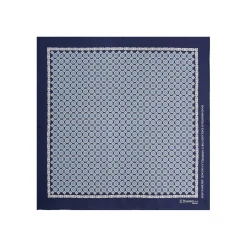 POCHETTE DA TASCHINO IN SETA STAMPATA A MANO BLU Fantasia archivio 1959