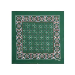 POCHETTE DA TASCHINO IN SETA STAMPATA A MANO VERDE SCURO Microfantasia fiore