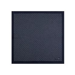 POCHETTE DA TASCHINO IN SETA STAMPATA A MANO BLU SCURO Microfantasia fiore