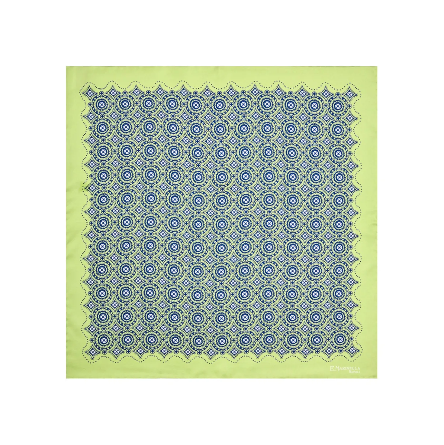POCHETTE DA TASCHINO IN SETA STAMPATA A MANO VERDE CHIARO Macrofantasia fiore