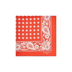 POCHETTE DA TASCHINO IN SETA STAMPATA A MANO BORDEAUX Macrofantasia fiore