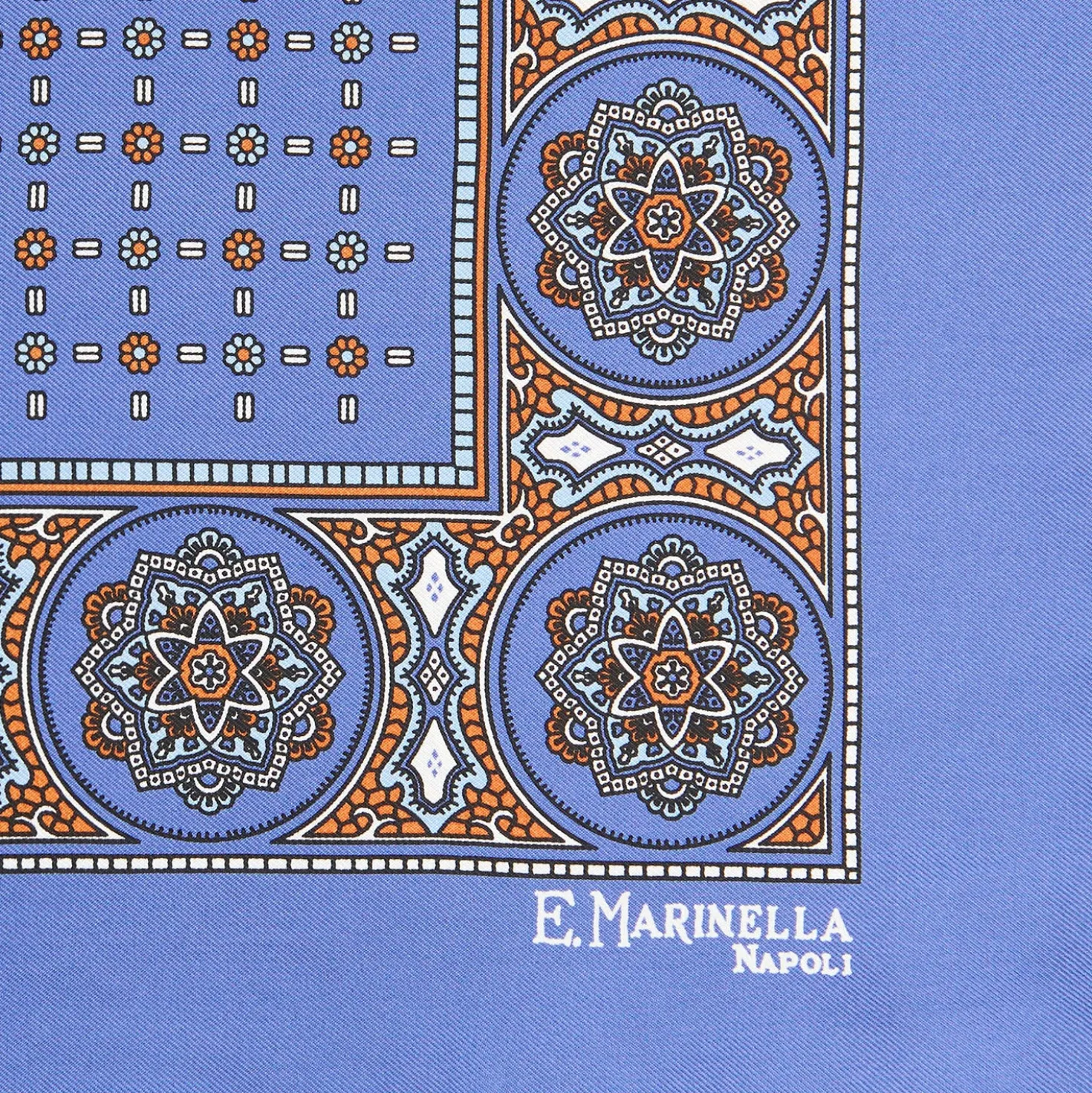 POCHETTE DA TASCHINO IN SETA STAMPATA A MANO POLVERE Microfantasia fiore