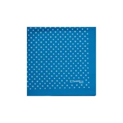 POCHETTE DA TASCHINO IN SETA STAMPATA A MANO BLU MEDIO Microfantasia fiore
