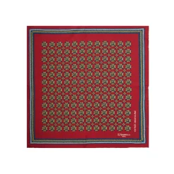 POCHETTE DA TASCHINO IN SETA STAMPATA A MANO BORDEAUX Fantasia archivio 1946