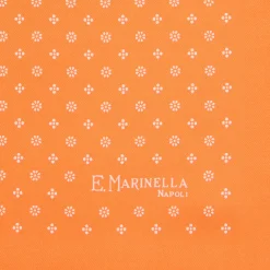 POCHETTE DA TASCHINO IN SETA STAMPATA A MANO ARANCIONE Microfantasia fiore