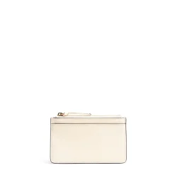 PORTA CARTE DI CREDITO BEIGE In pelle con zip