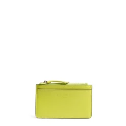 PORTA CARTE DI CREDITO GIALLO In pelle con zip