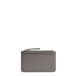 PORTA CARTE DI CREDITO GRIGIO In pelle con zip