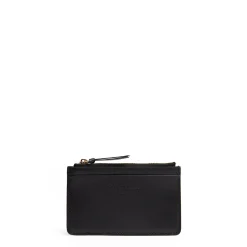 PORTA CARTE DI CREDITO NERO In pelle con zip