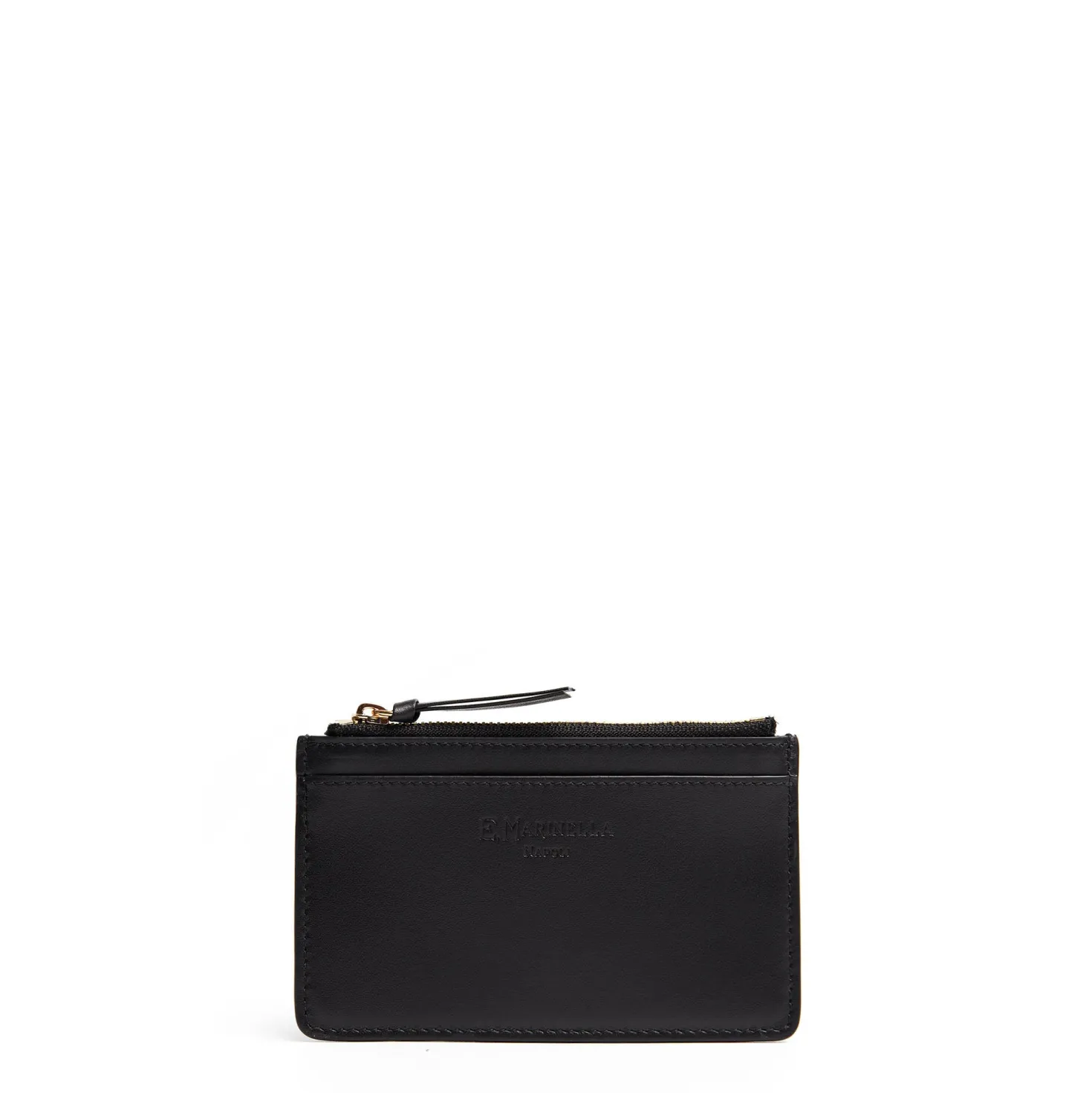 PORTA CARTE DI CREDITO NERO In pelle con zip
