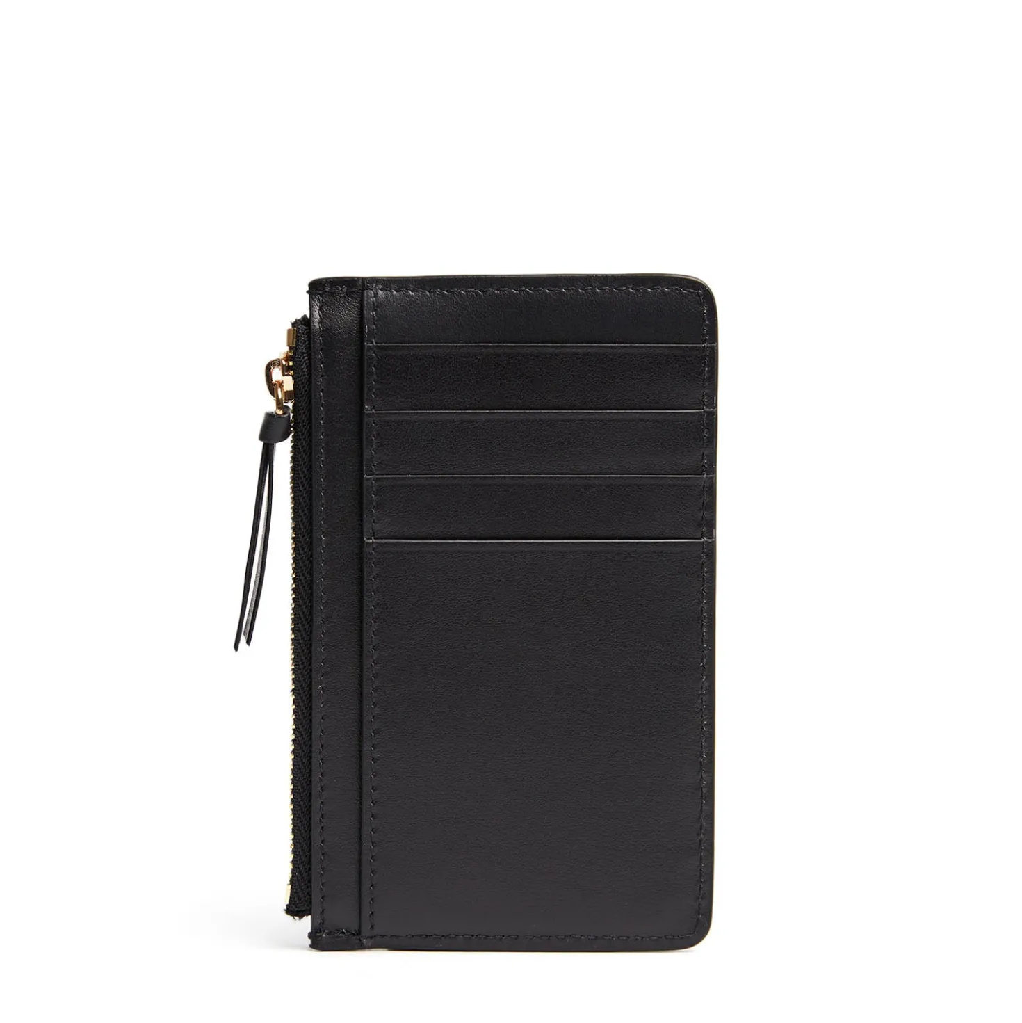 PORTA CARTE DI CREDITO NERO In pelle con zip