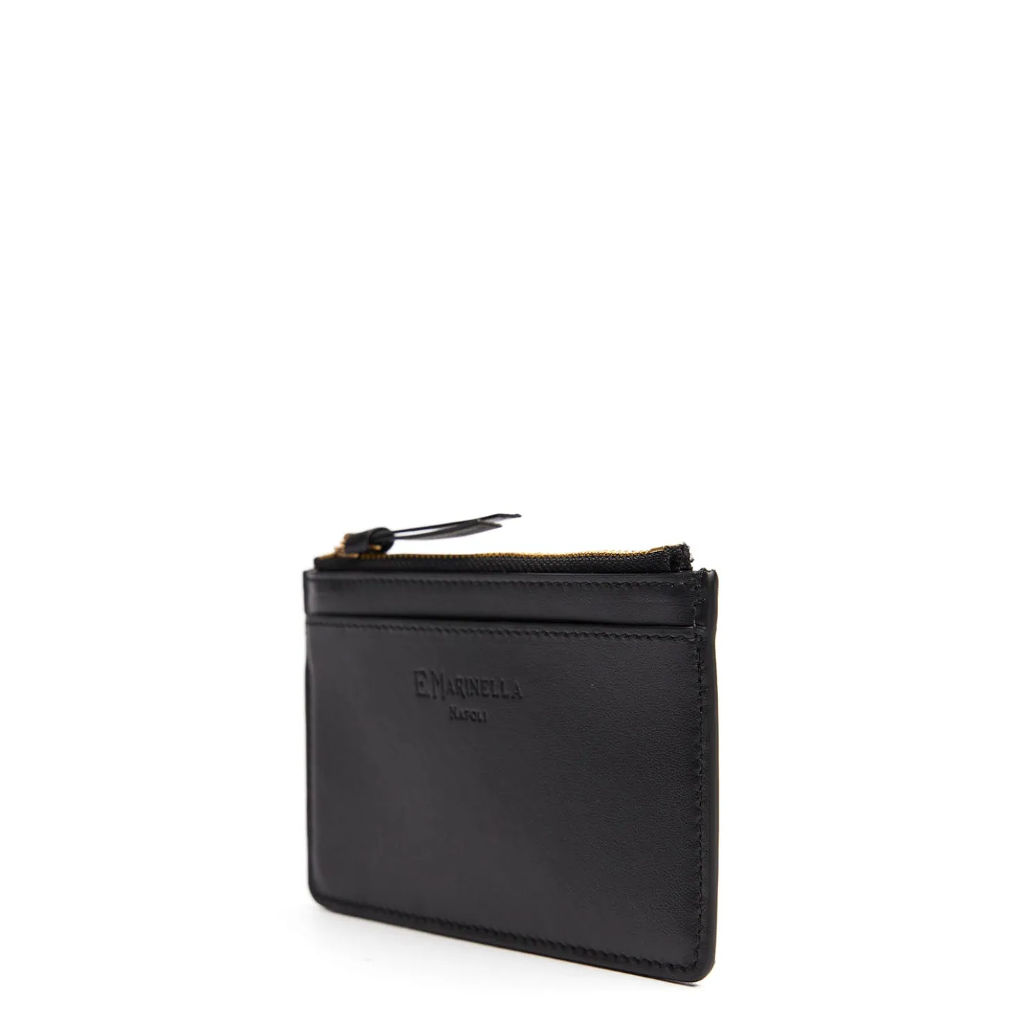 PORTA CARTE DI CREDITO NERO In pelle con zip