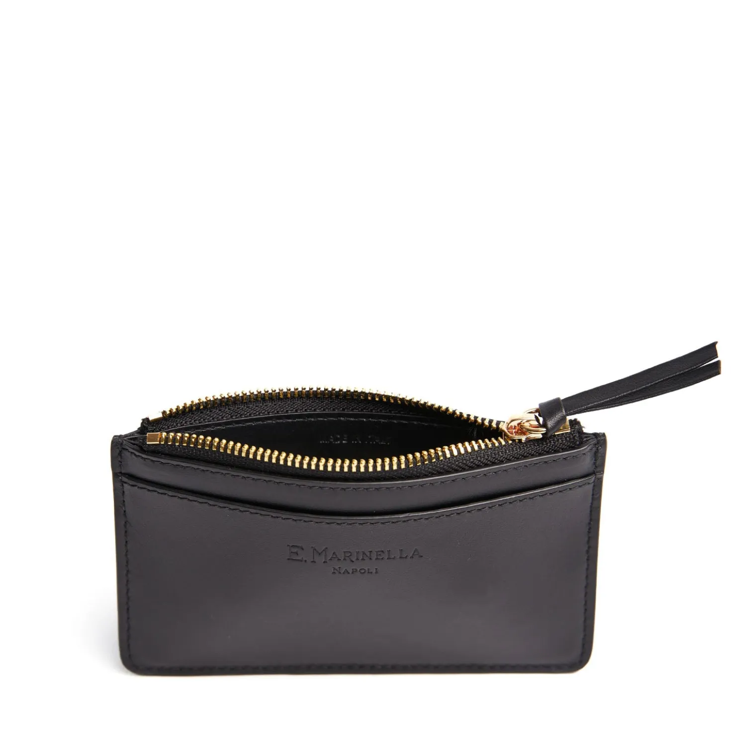 PORTA CARTE DI CREDITO NERO In pelle con zip