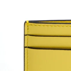PORTACARTE DI CREDITO PICCOLO GIALLO In pelle liscia