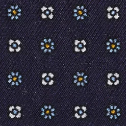 PORTACARTE DI CREDITO SETA E PELLE BLU SCURO 5 scomparti