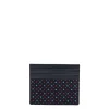 PORTACARTE DI CREDITO SETA E PELLE BLU SCURO 5 scomparti