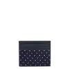 PORTACARTE DI CREDITO SETA E PELLE BLU SCURO 5 scomparti