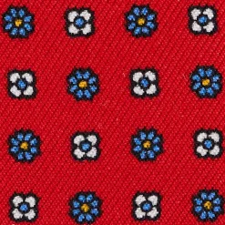 PORTACARTE DI CREDITO SETA E PELLE ROSSO 5 scomparti