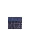 PORTACARTE DI CREDITO SETA E PELLE BLU SCURO 5 scomparti