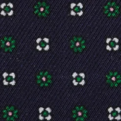 PORTACARTE DI CREDITO SETA E PELLE BLU SCURO 5 scomparti