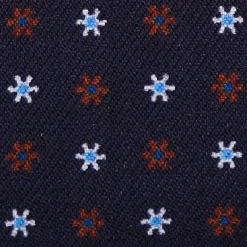 PORTACARTE DI CREDITO SETA E PELLE BLU SCURO 5 scomparti