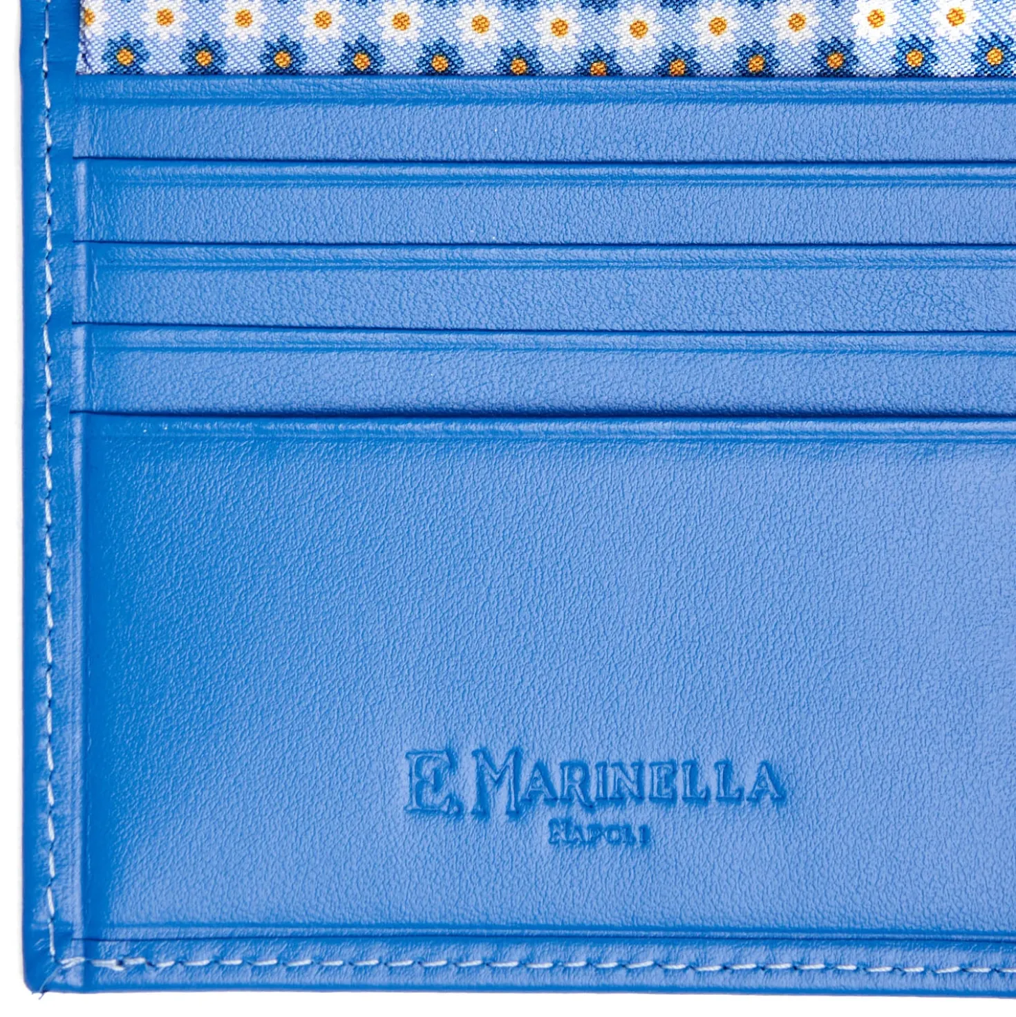 PORTAFOGLIO PICCOLO AZZURRO In seta e pelle