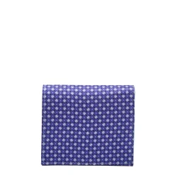 PORTAFOGLIO PICCOLO BLU In seta e pelle