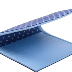 PORTAFOGLIO PICCOLO BLU In seta e pelle
