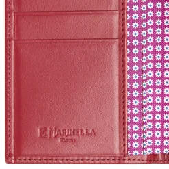 PORTAFOGLIO VERTICALE FUCSIA In seta e pelle