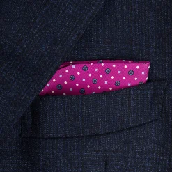 PORTAOCCHIALI FUCSIA In seta stampata a mano