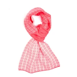 SCALDACOLLO ARANCIONE E BEIGE MICROFANTASIA In cashmere