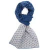 SCALDACOLLO BLU E GRIGIO MICROFANTASIA In cashmere