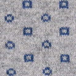 SCALDACOLLO BLU E GRIGIO MICROFANTASIA In cashmere