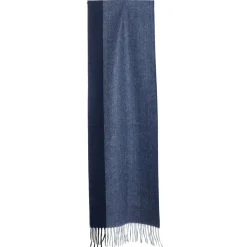 SCIARPA BICOLOR BLU IN LANA E CASHMERE Tinta unita