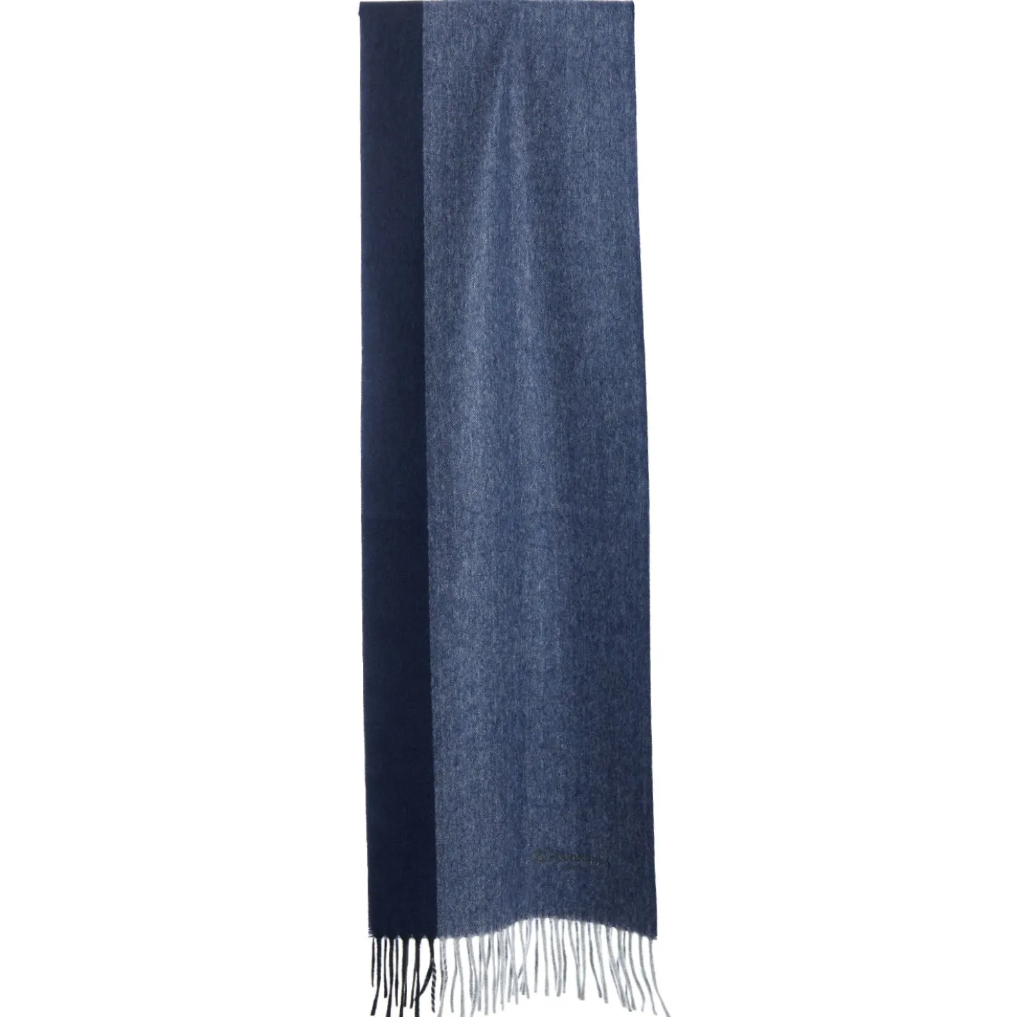 SCIARPA BICOLOR BLU IN LANA E CASHMERE Tinta unita