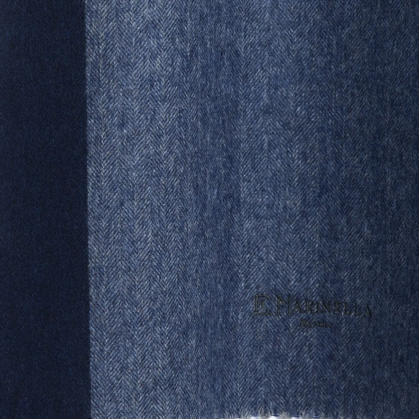SCIARPA BICOLOR BLU IN LANA E CASHMERE Tinta unita