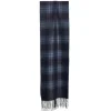 SCIARPA BICOLOR BLU SCURO IN SETA E CASHMERE Check