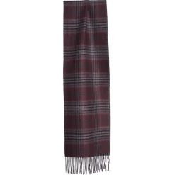SCIARPA BICOLOR BORDEAUX IN SETA E CASHMERE Check