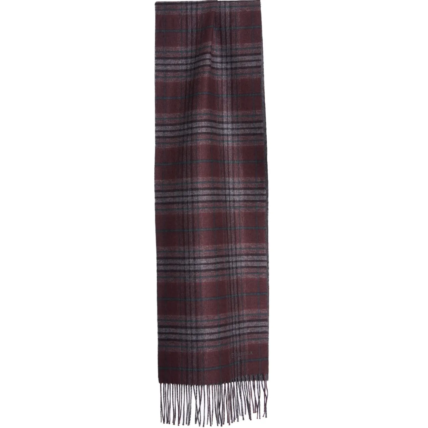 SCIARPA BICOLOR BORDEAUX IN SETA E CASHMERE Check