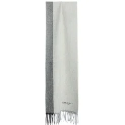 SCIARPA BICOLOR GRIGIO CHIARO IN LANA E CASHMERE Tinta unita