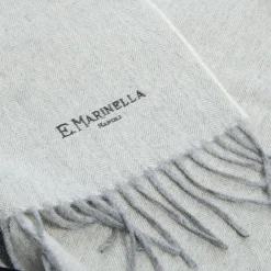 SCIARPA BICOLOR GRIGIO CHIARO IN LANA E CASHMERE Tinta unita